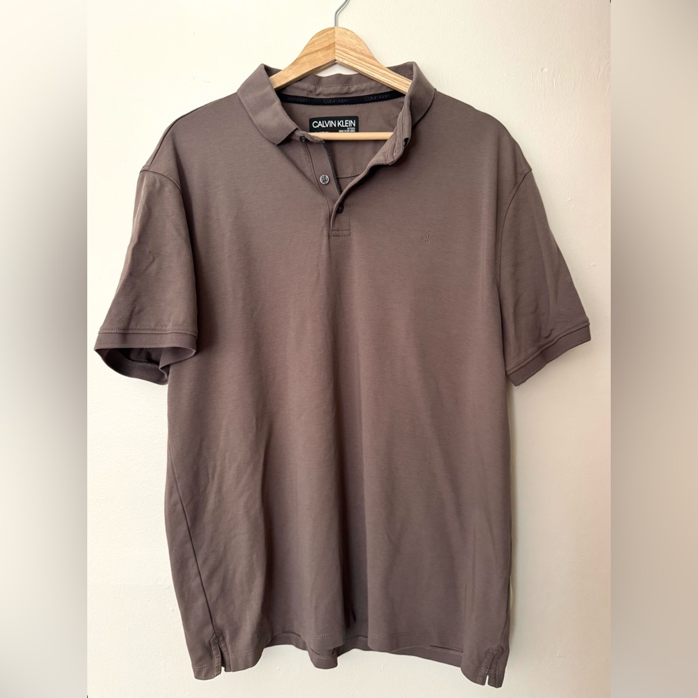 Calvin Klein Men's Taupe Polo Shirt